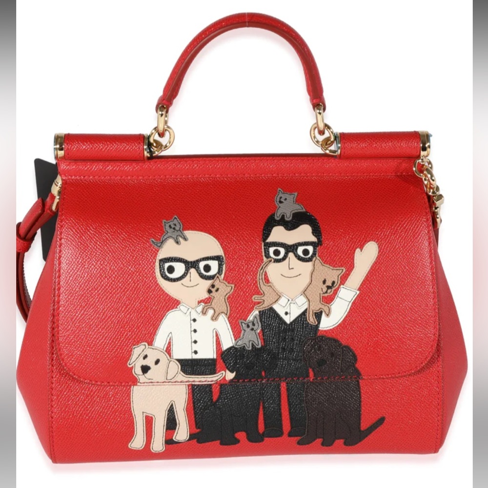 NEW!! Dolce & Gabbana Red Family Medium Sicily Handbag